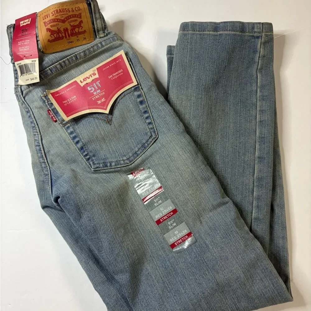 Levi's Light Blue 511 Slim Stretch Jeans 10 reg 25x26